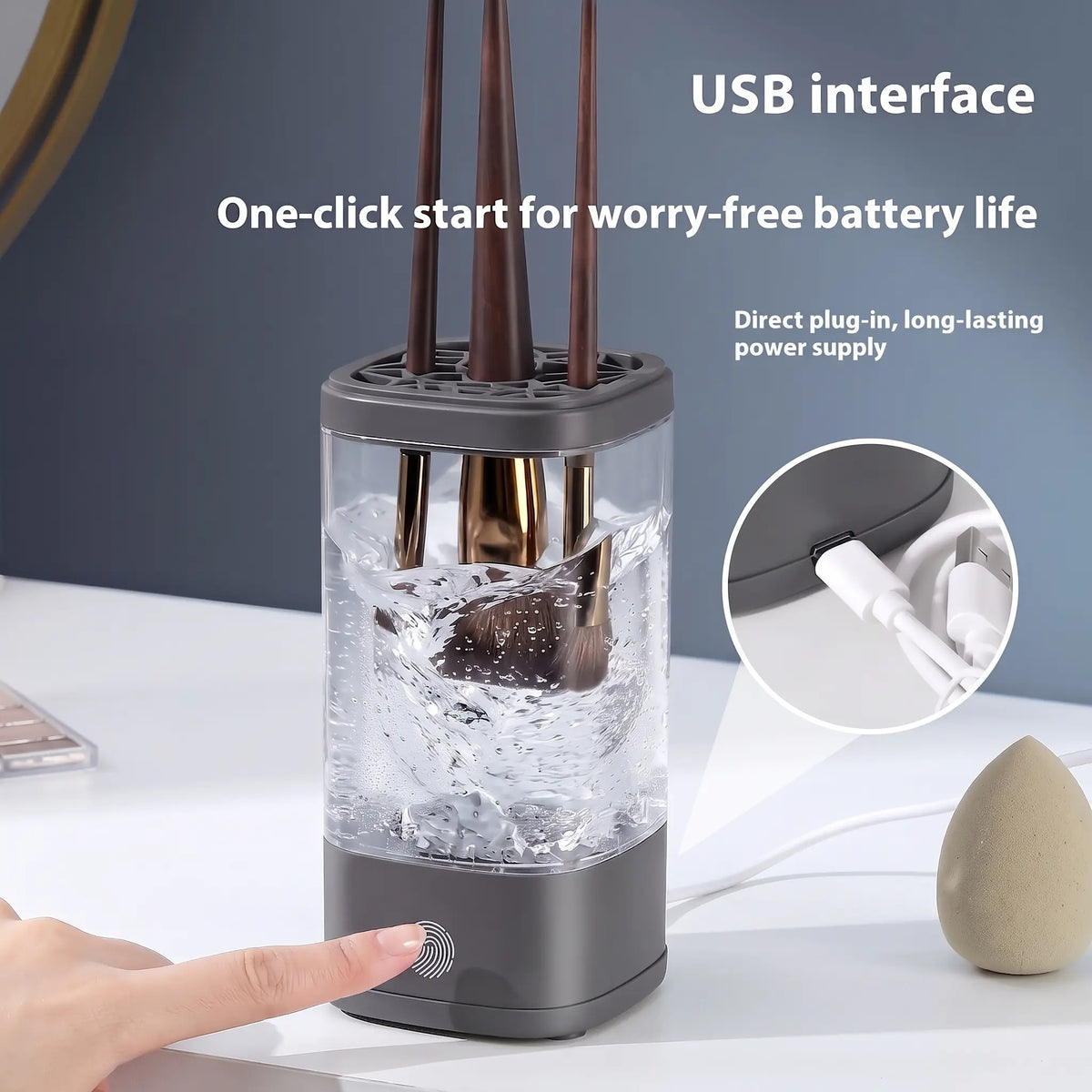 Automatic Makeup Brush Cleaner