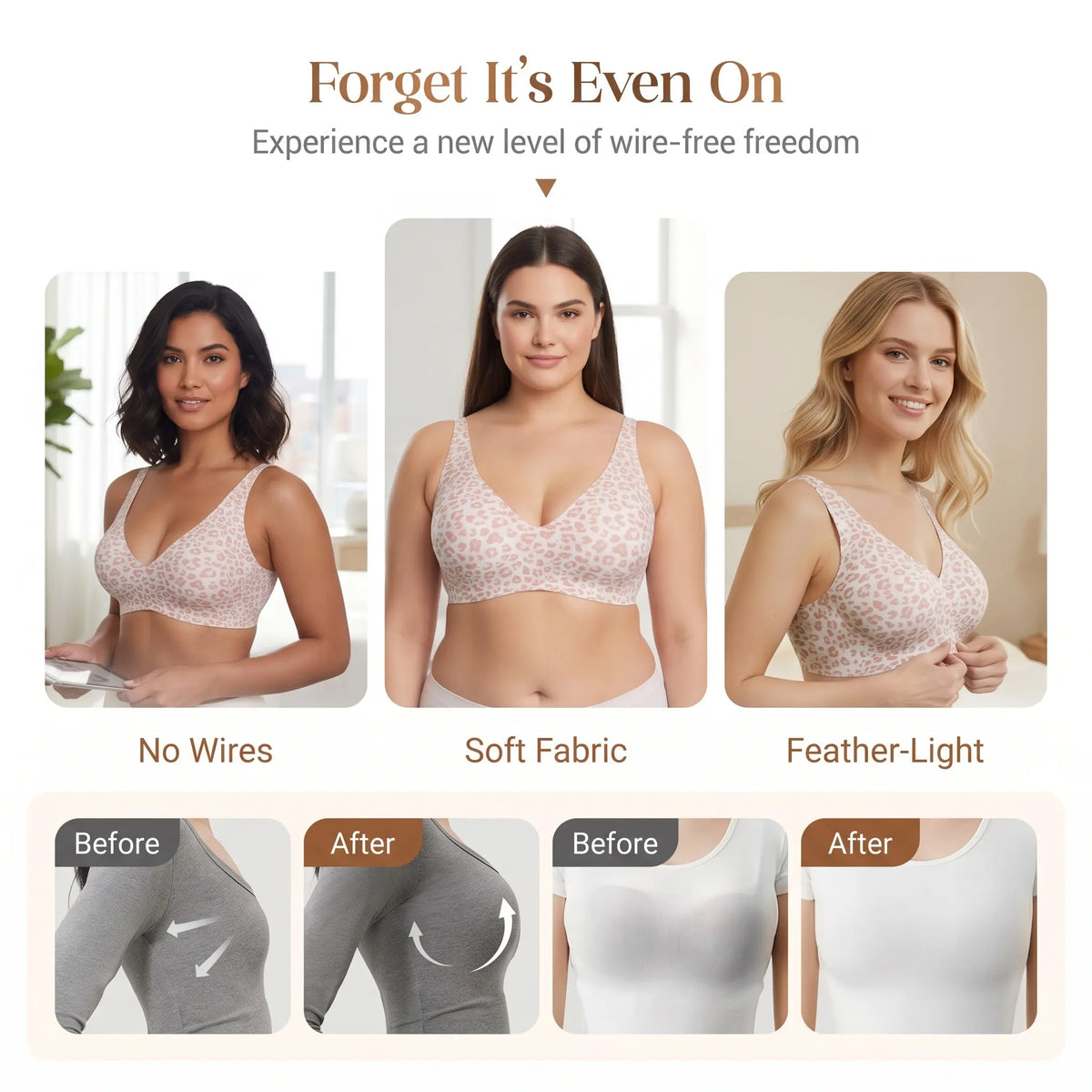 Seamless Wire-Free Push Up Bra