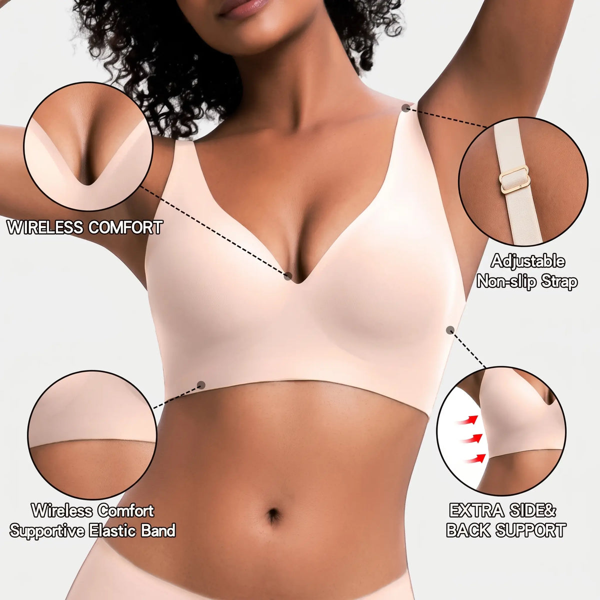 Seamless Wire-Free Push Up Bra